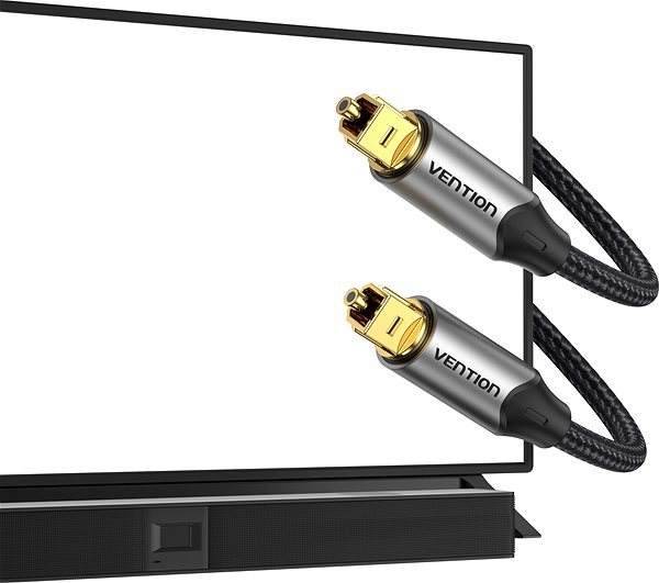 Vention Optical Fiber Toslink Audio Cable Aluminum Alloy Type 3M Gray