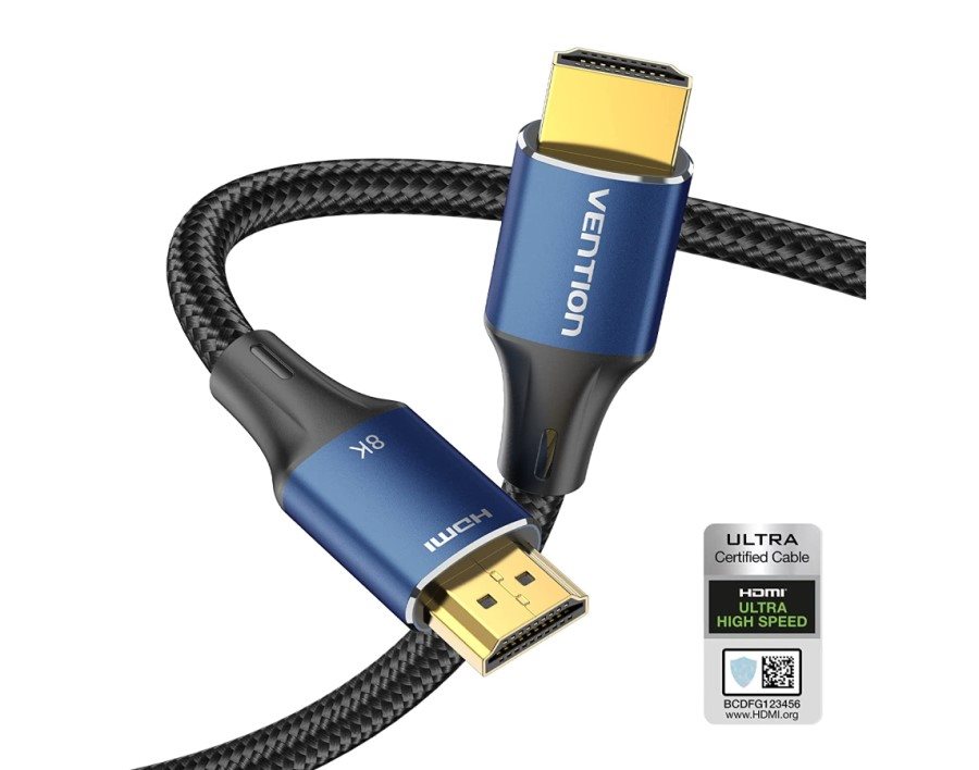 Vention Cotton Braided HDMI-A Male to Male HD Cable 8K 3m Blue Aluminum Alloy Type Videokábel