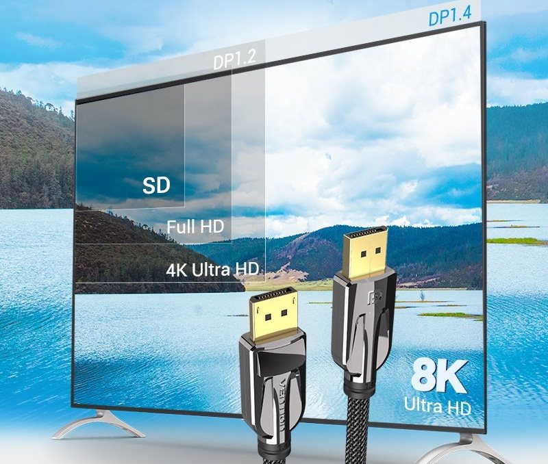 Vention DisplayPort (DP) 1.4 Cable 8K 2m Black Vention DisplayPort (DP) 1.4 Cable 8K 2m Black