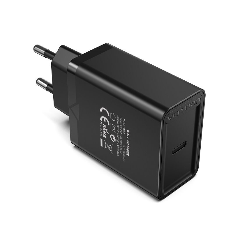 Vention 1-port USB-C Wall Charger (30W) Black