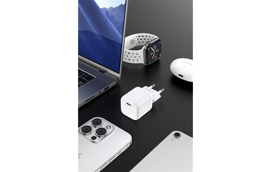Vention 1-port Stylish USB-C GaN Charger (30W) White hálózati adapter