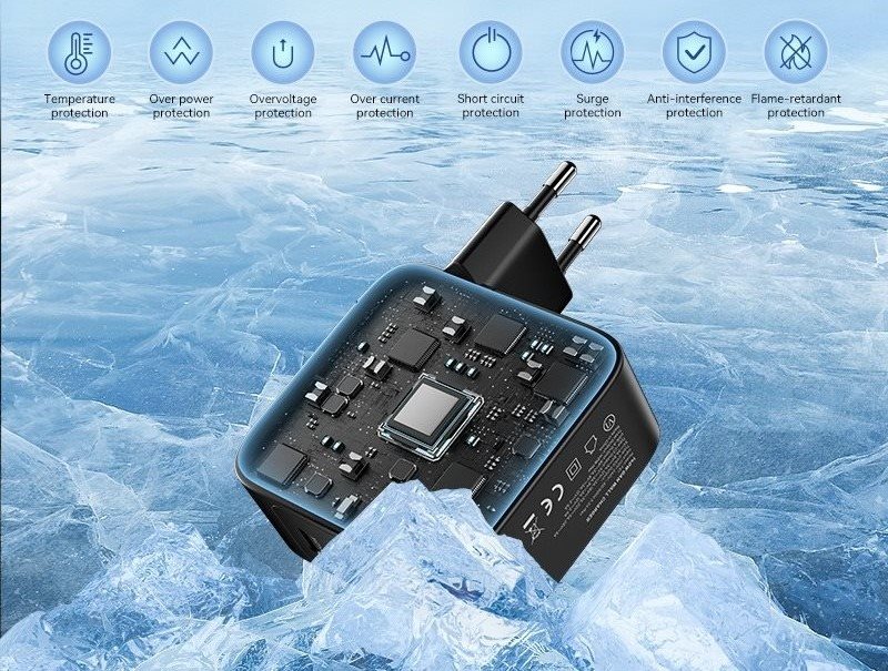 Vention 4-Port USB (C + C + C + A) GaN Charging Kit (140W/140W/30W/18W) EU-Plug Black hálózati töltő