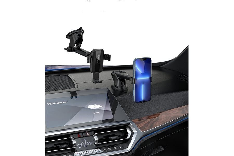Vention Auto-Clamping Car Phone Mount With Suction Cup Black Square Type mobiltelefon tartó