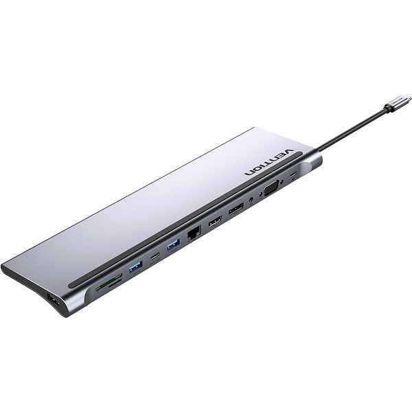 Vention USB-C to DP / HDMI / VGA / USB-C Gen 1 / 2x USB 3.0 / USB 2.0 / RJ45 / SD / TF / 3.5mm / PD portreplikátor Vention portreplikátor USB-C to DP / HDMI / VGA / USB-C Gen 1 / 2x USB 3.0 / USB 2.0 / RJ45 / SD / TF / 3.5mm / PD