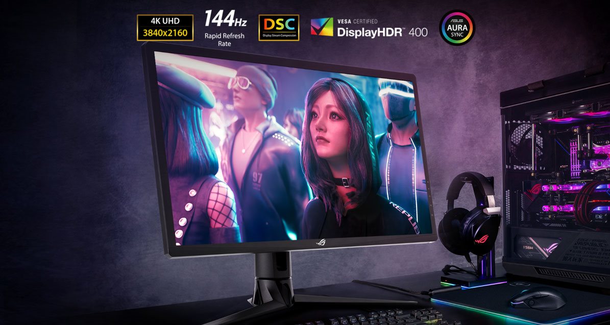ASUS ROG Strix XG27UQR szuper gamer monitor G-SYNC támogatással