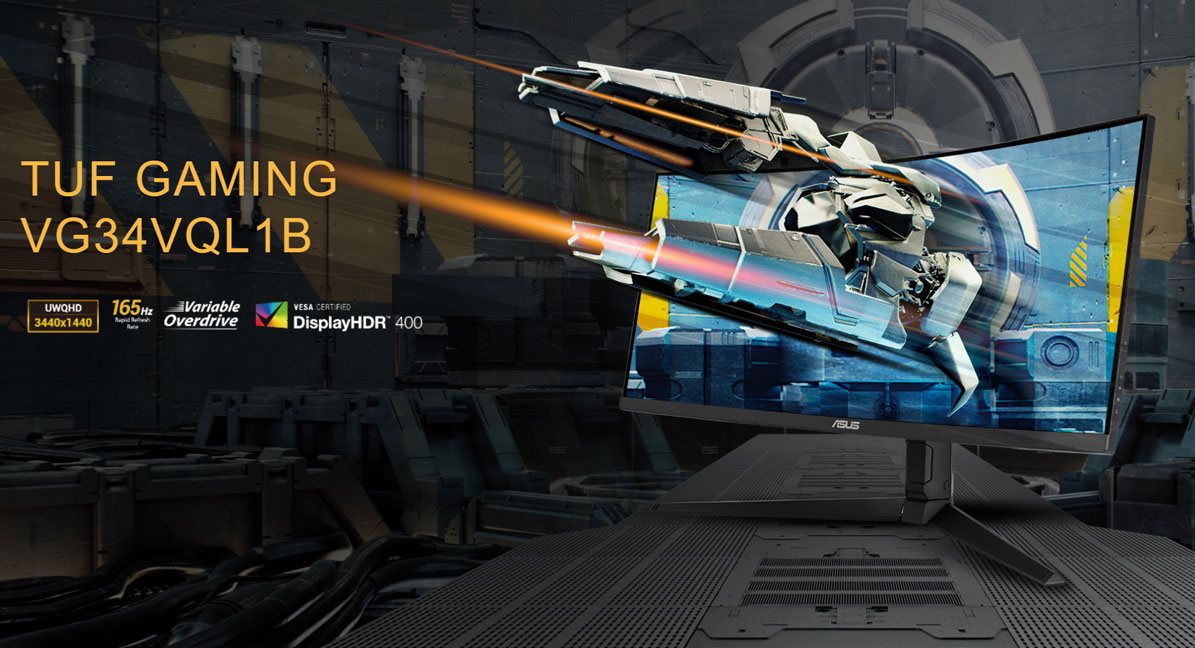 ASUS TUF Gaming VG28UQL1A ívelt gamer monitor WQHD felbontással