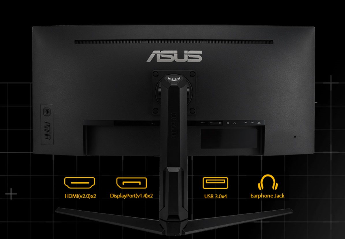ASUS TUF Gaming VG28UQL1A ívelt gamer monitor WQHD felbontással
