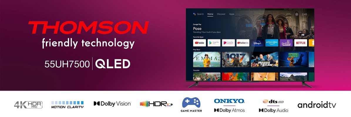 Thomson 55" 55UH7500 SMART ANDROID QLED Televízió 