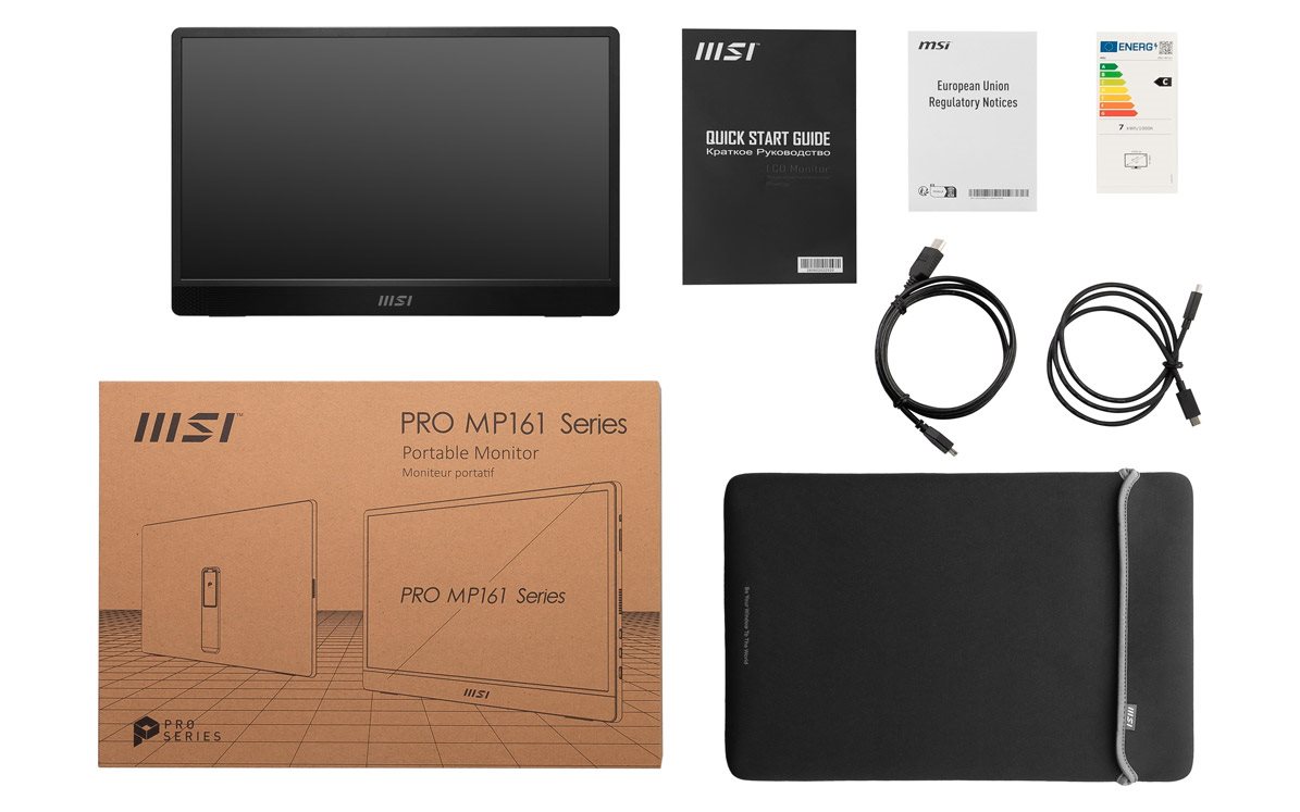MSI PRO MP161 hordozható monitor USB-C-vel