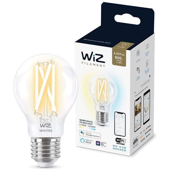 WiZ Tunable White 60 W E27 A60 Filament LED izzó WiZ Tunable White 60 W E27 A60 Filament LED izzó
