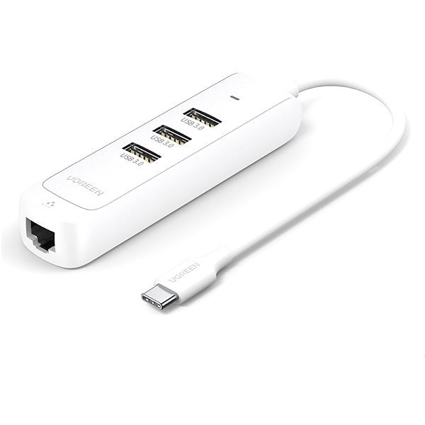 UGREEN USB-C 3*USB3.0 + RJ45 (1000Mbps) (white)