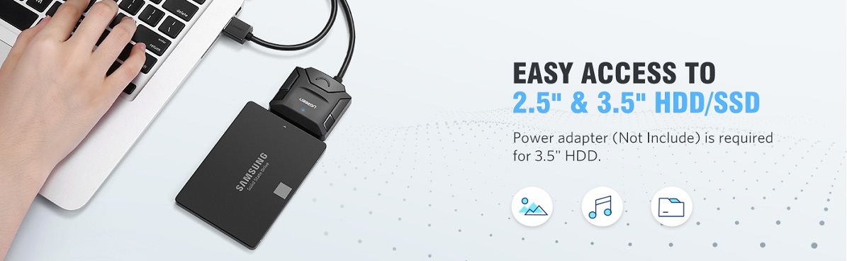 Ugreen USB 3.0 A to 3,5'/2,5' SATA Adapter Cable 