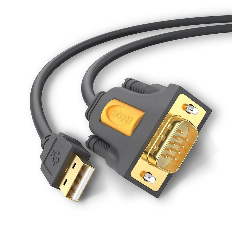 Ugreen USB 2.0 to RS-232 COM Port DB9 (M) Adapter Cable Black 1m