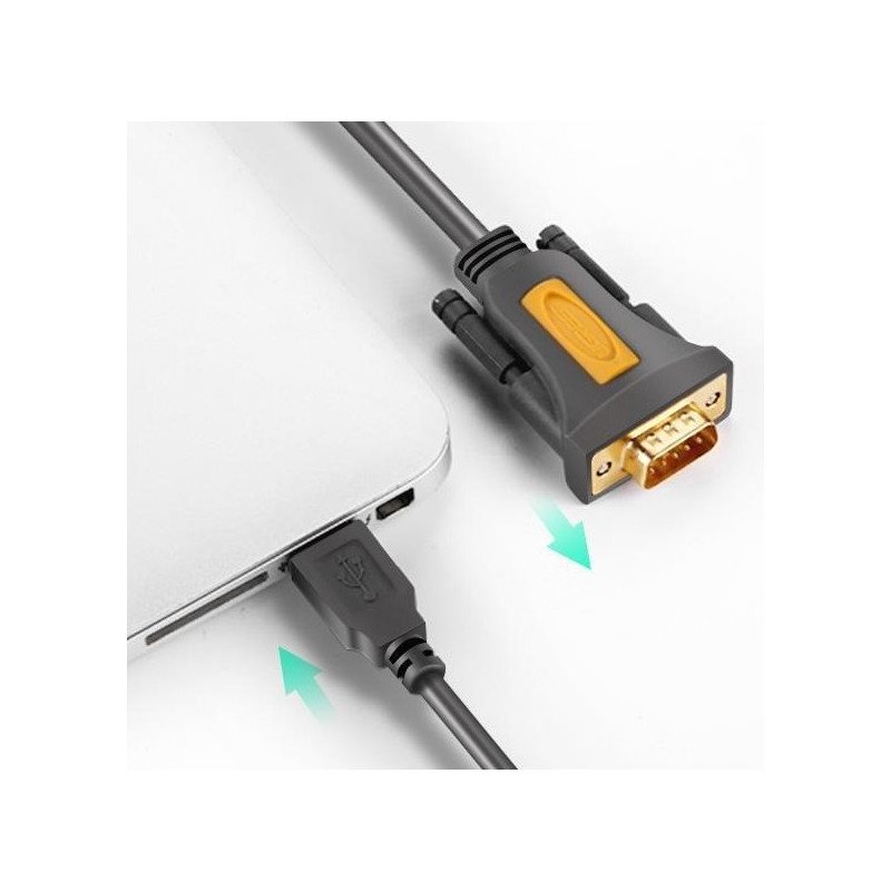 Ugreen USB 2.0 to RS-232 COM Port DB9 (M) Adapter Cable Black 1m