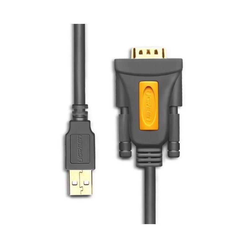Ugreen USB 2.0 to RS-232 COM Port DB9 (M) Adapter Cable Black 1m
