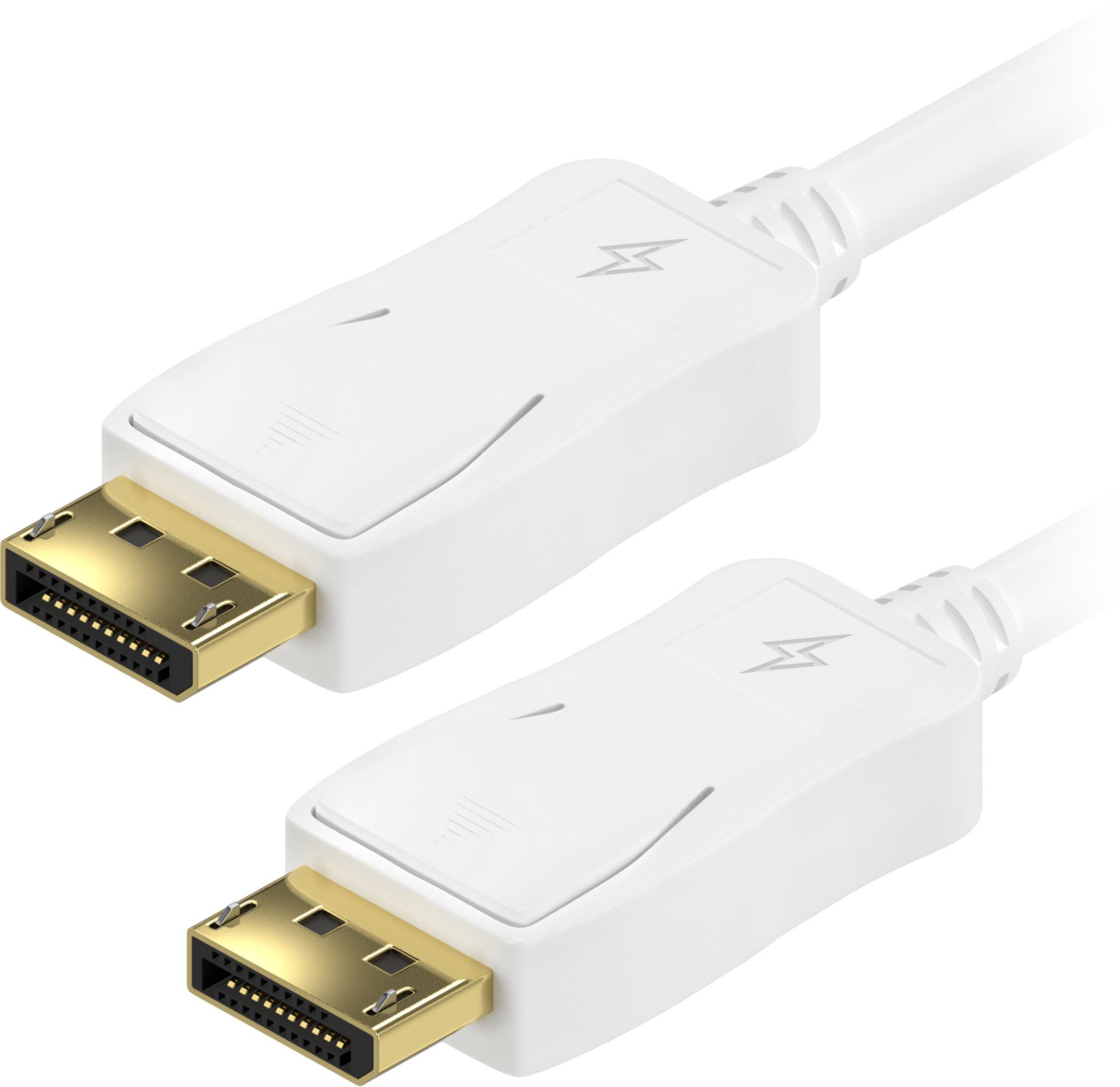AlzaPower DisplayPort-ról (M) DisplayPort-ra (M), csatlkaozókábel, 1,5m, fehér - Videokábel