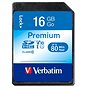 VERBATIM Premium SDHC 16GB UHS-I V10 U1 - Memóriakártya