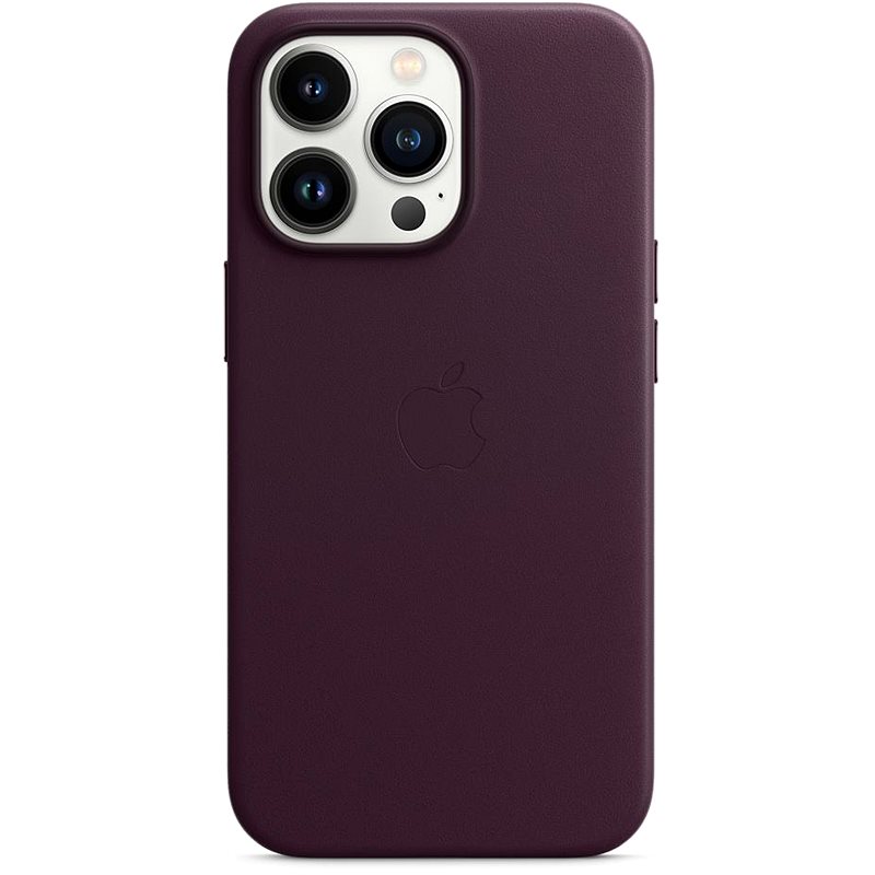Apple iPhone 13 Pro Max bőr tok, MagSafe, sötét cseresznyeszínű - Telefon hátlap