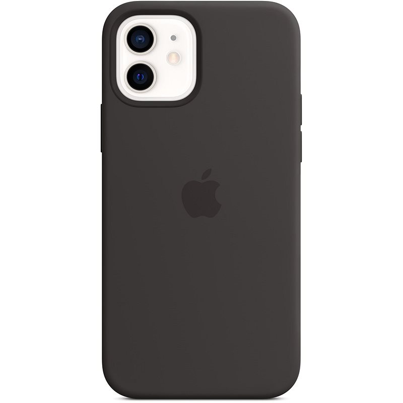 Apple iPhone 12 és 12 Pro szilikon hátlap MagSafe fekete - Telefon hátlap