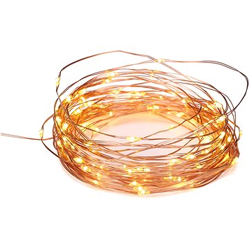 AcaLighting LED dekoratív réz füzér, 30 m, IP44, kültéri, melegfehér