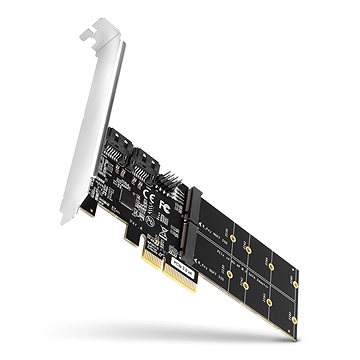 AXAGON PCES-SA4M2, 2x internal SATA 6G port + 2x SATA M.2 slot, PCIe controller