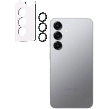 AlzaGuard Elite Lens Protector Samsung Galaxy S25 5G kamera védő fólia - fekete + felhelyező keret