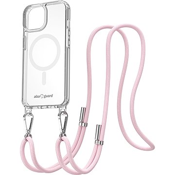AlzaGuard Luxe Detach Lanyard Case Compatible with MagSafe for iPhone 15 rózsaszín tok