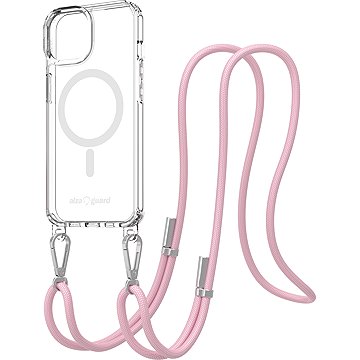 AlzaGuard Luxe Detach Lanyard Case Compatible with MagSafe for iPhone 14 rózsaszín tok