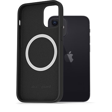 AlzaGuard Silicone Case Compatible with Magsafe iPhone 12 Mini fekete tok