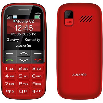 Aligator A770 Senior, piros + asztali töltő