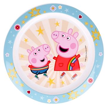 ALUM Peppa malac műanyag tányér, Kindness Counts, kék-fehér