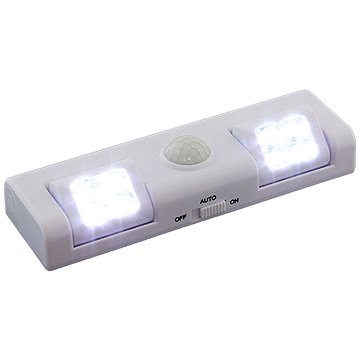 APT Mozgásérzékelős lámpa, 8 LED, 3×AA, fehér