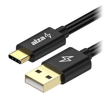 AlzaPower AluCore Charge USB-A to USB-C 2.0 3m, fekete