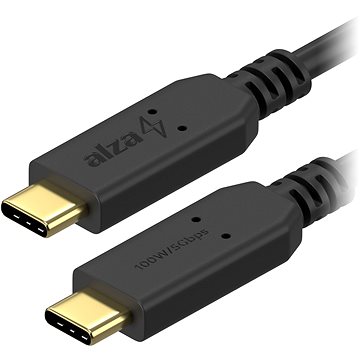 AlzaPower Core USB-C to USB-C 3.2 Gen 1 100W 0.15m, fekete