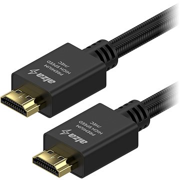 AlzaPower AluCore Premium HDMI 2.0 High Speed 4K, 1m - fekete