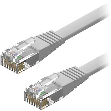 AlzaPower Patch CAT6 UTP Flat, 1m, szürke
