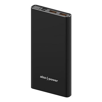 AlzaPower Metal 10000mAh Fast Charge + PD3.0 - fekete - Powerbank