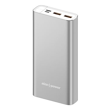 AlzaPower Metal 20000mAh Fast Charge + PD3.0 ezüst - Powerbank