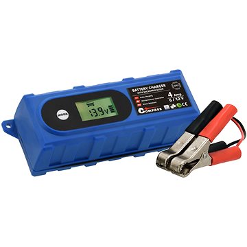 COMPASS Akkumulátortöltő mikroprocesszorral 3.8A 6/12V PB/GEL LCD kijelzővel