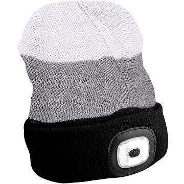 SIXTOL fejlámpával 180lm, újratölthető, USB, univerzális méret, pamut/PE, fekete/szürke/fehér