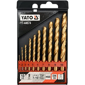 YATO HSS-TiN Fémfúrószár készlet, 10 db, 1-10 mm