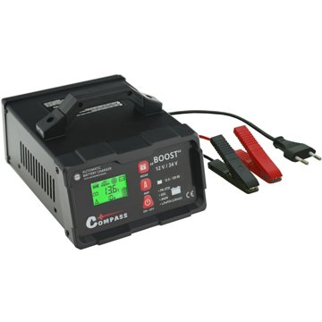 COMPASS BOOST 10A Mikroprocesszoros akkumulátortöltő, 12/ 24 V, PB/ GEL/ AGM/ LiFePO4