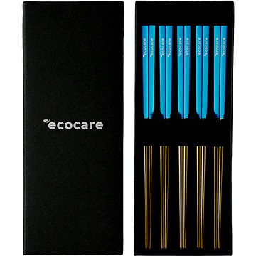ECOCARE Fém Sushi pálcika doboz arany-kék 10 db