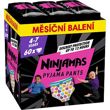 Pampers Ninjamas Pyjama Pants Szívecskék 4 - 7 év (60 db)
