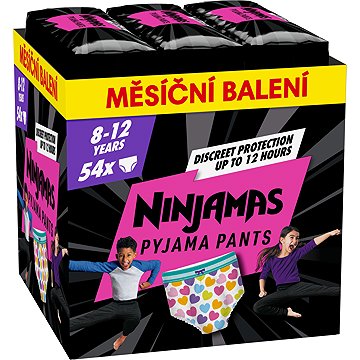 Pampers Ninjamas Pyjama Pants Szívecskék 8 - 12 év (54 db)