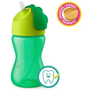 Philips AVENT bögre rugalmas szívószállal 300 ml fiú + ajándék Petite&Mars tál 6m+