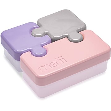Melii uzsonnás doboz Puzzle rózsaszín, lila, szürke