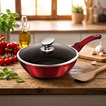 BerlingerHaus mély serpenyő fedővel 24cm Burgundi metál