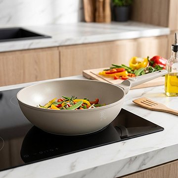 BerlingerHaus Sahara Collection Titán bevonatos wok serpenyő, 28 cm