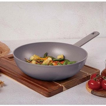 BerlingerHaus Taupe Collection Titán bevonatos wok serpenyő, 28 cm